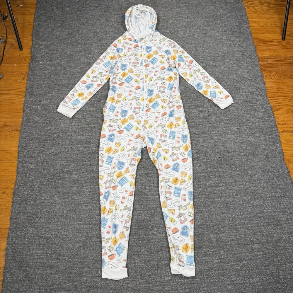 Gilmore Girls Union Sleep Suit Women XS Hood Jumpsuit Lukes Dragonfly Inn Coffee